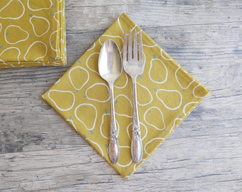 Linen Napkin Fabric Napkins Erik 4 pieces 44 x 44 cm Dark Yellow ochre
