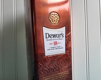 DEWAR'S 18 WHISKY TIN Dewar's Whisky Container Whisky Gift Tin