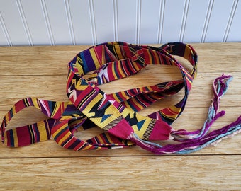 Vintage GUATEMALAN BELT 128&quot; Wrap Belt Guatemalan Woven Belt Wrap Belt