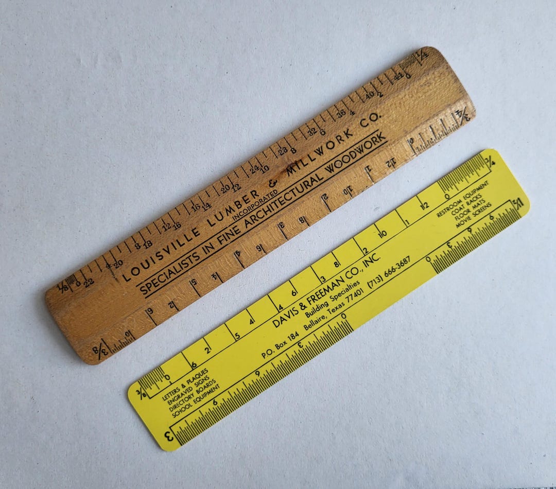 Vintage Advertising Rulers: Louisville Lumber & Davis Freeman - Etsy