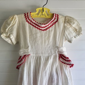1950s Vintage Girl&#39;s Dotted Swiss Dress - Sunny Togs California