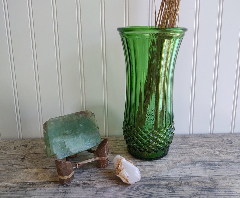 Hoosier Glass Vase 9 34 Vintage Green Glass Vase 4089 A Etsy 9094