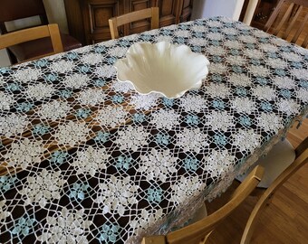 Vintage Crocheted Tablecloth Hand Crocheted Tablecloth Dining Table Linen