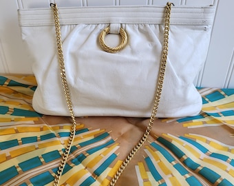 Bolso vintage MORRIS MOSKOWITZ Bolso de mano vintage de cuero blanco