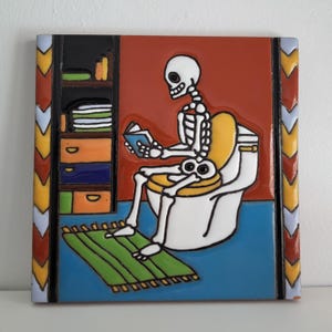 Day of the Dead Tile Mexican Telavera Tile Day of the Dead Mexican Tile Christmas Tile Christmas Craft Tile
