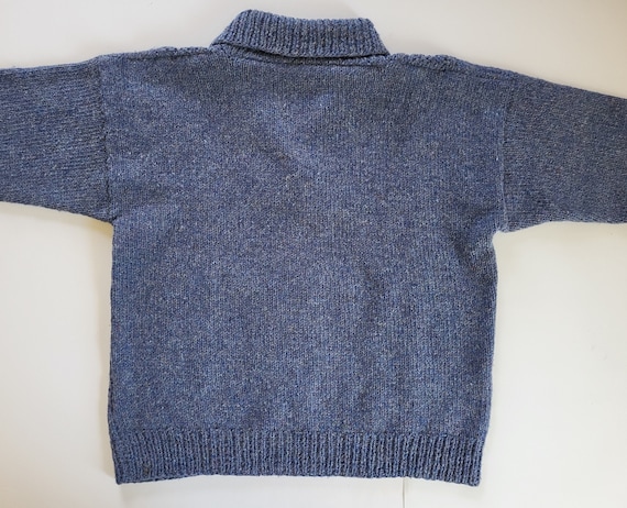 HAND-KNIT WOOL Sweater Newfoundland Sweater L Pul… - image 5