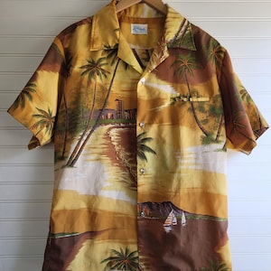 1970s HAWAIIAN SHIRT L Polyester Hawaiian Shirt Kolekole Hawaiian Shirt