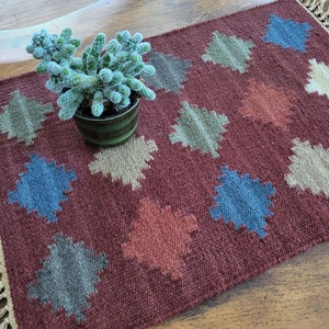 OAXACA WOVEN WOOL Table Runner Oaxaca Rug Handwoven Mexican Runner Woven Wall Hanging