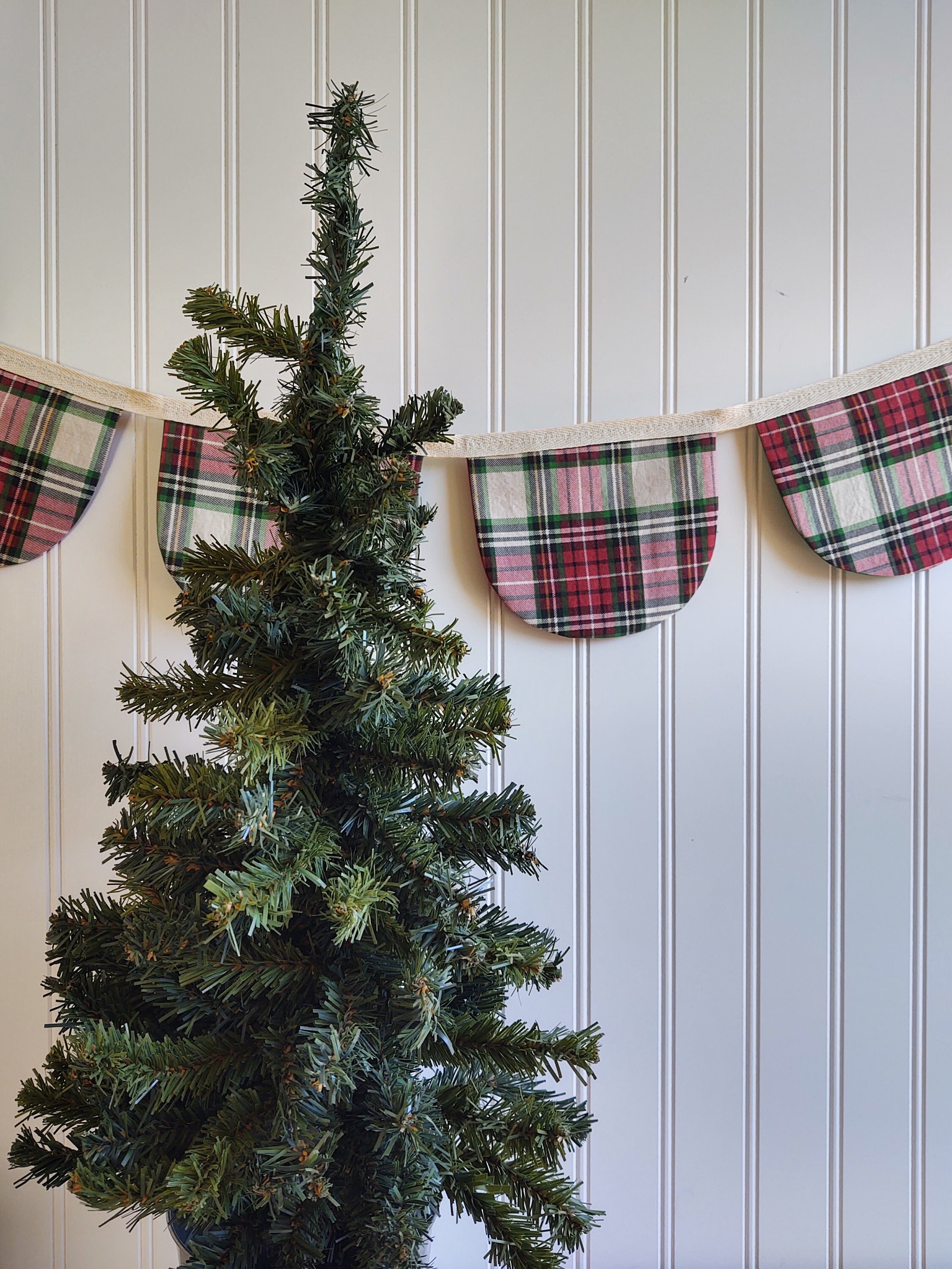 TARTAN BUNTING Plaid Bunting Holiday Bunting Rustic Bunting Etsy