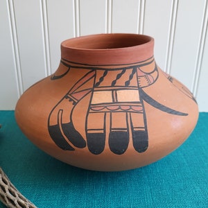 1977 TIGUA ROTER TON Untertasse Topf Schüssel Große Native Pottery Schüssel Ysleta del Sur Pueblo Keramik