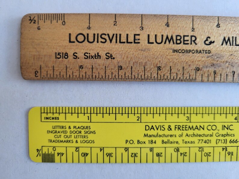Vintage Advertising Rulers: Louisville Lumber & Davis Freeman - Etsy