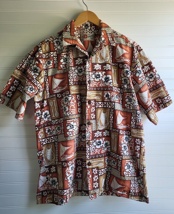 Vintage Hawaiian Shirt SMALL HILO HATTIE Blue Vin… - image 2