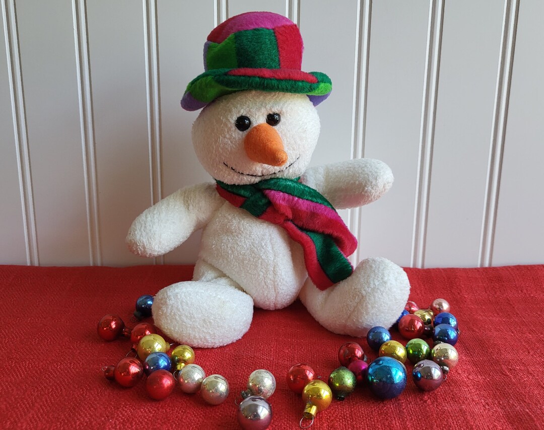 Vintage Snowman Beanie 2001 Snowman Plushie Vintage Snowman Collectible ...