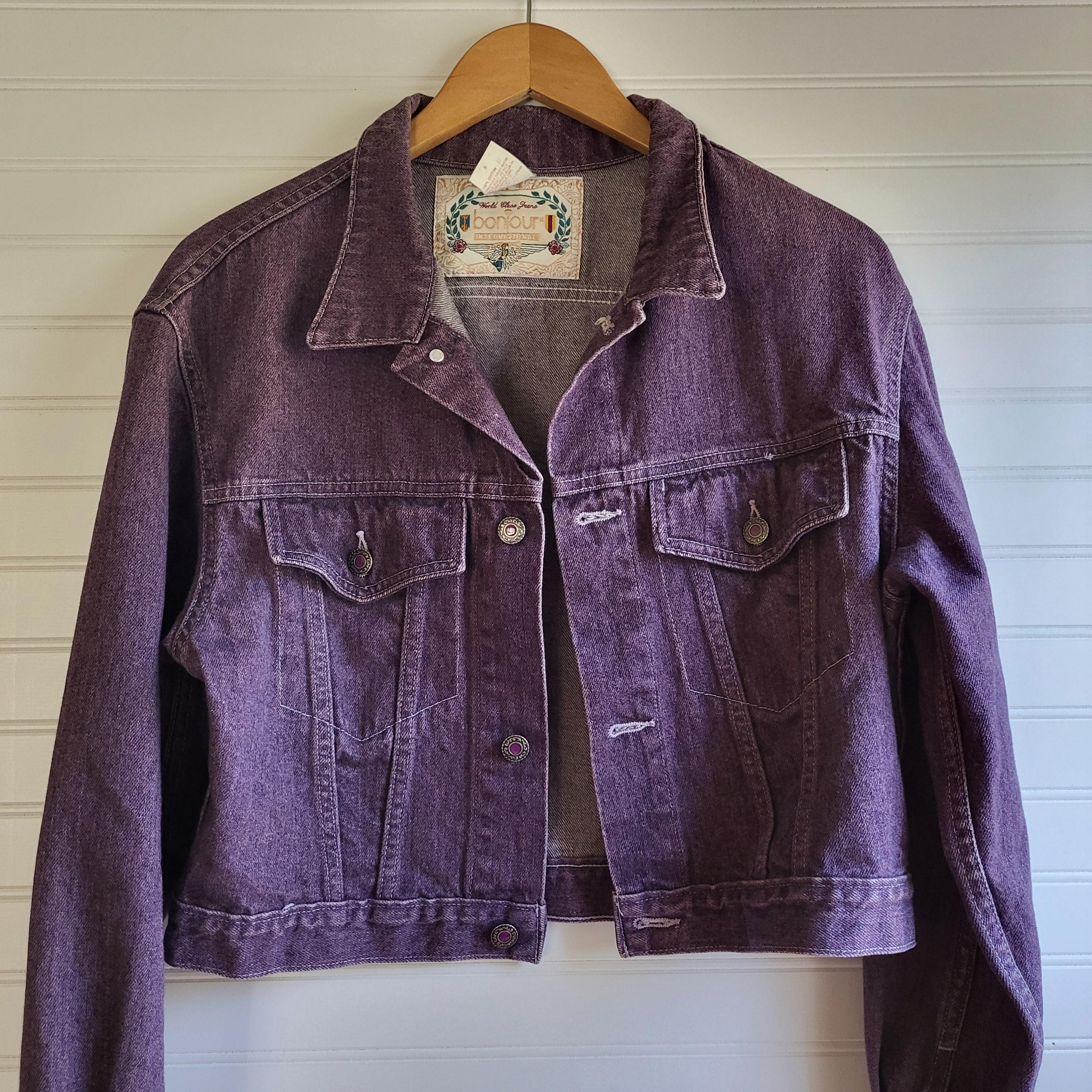 OLD design/dye denim jkt purple/pikn Vintage Purple Denim Jacket 