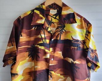 1970s HAWAIIAN SHIRT XL Polyester Hawaiian Shirt Waikiki 76 Hawaiian Shirt