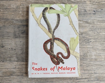 SNAKES OF MALAYA 1957 Snake Key Vintage Snake Book Snakes of Malaysia