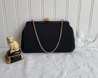 Bolso de mano negro vintage para noche