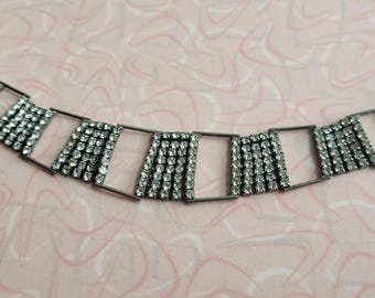 VINTAGE RHINESTONE CHOKER Rhinestone Necklace
