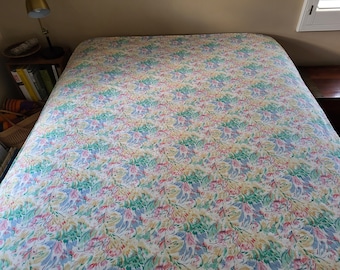 VINTAGE FLORAL FLAT Twin Sheet Twin Multicolor Flower Sheet Vintage Twin Flat Sheet