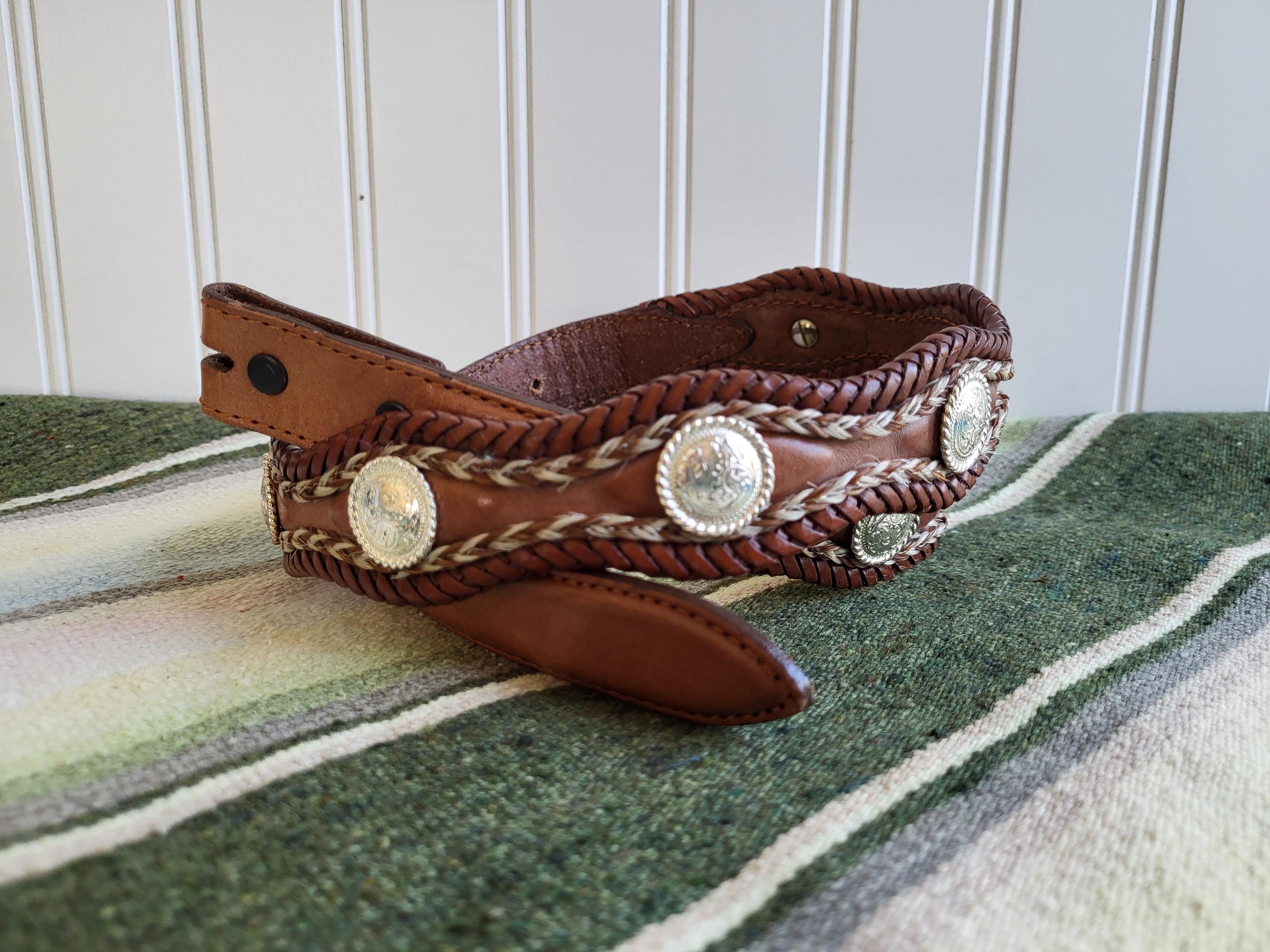 TONY LAMA CONCHO Belt Size 34 Vintage Concho Belt Women display picture 1