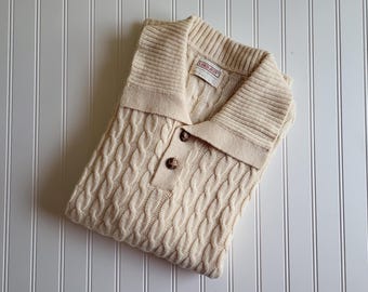 Vintage 60's-70's Lord Jeff Cable Knit Fair Isle Sweater - Etsy