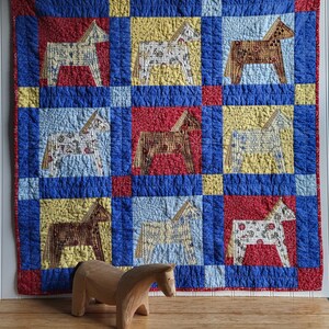 HORSES QUILT HANGING 32&quot; x 32&quot; Handmade Quilt Hanging Ranch Quilt Farm Quilt