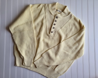 Vintage ST. JOHN&#39;S BAY Sweater L Yellow Knit Pullover Sweater 1990s Sweater