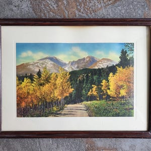 Vintage ROCKY MOUNTAINS PHOTOGRAPH Hand Colored Photograph