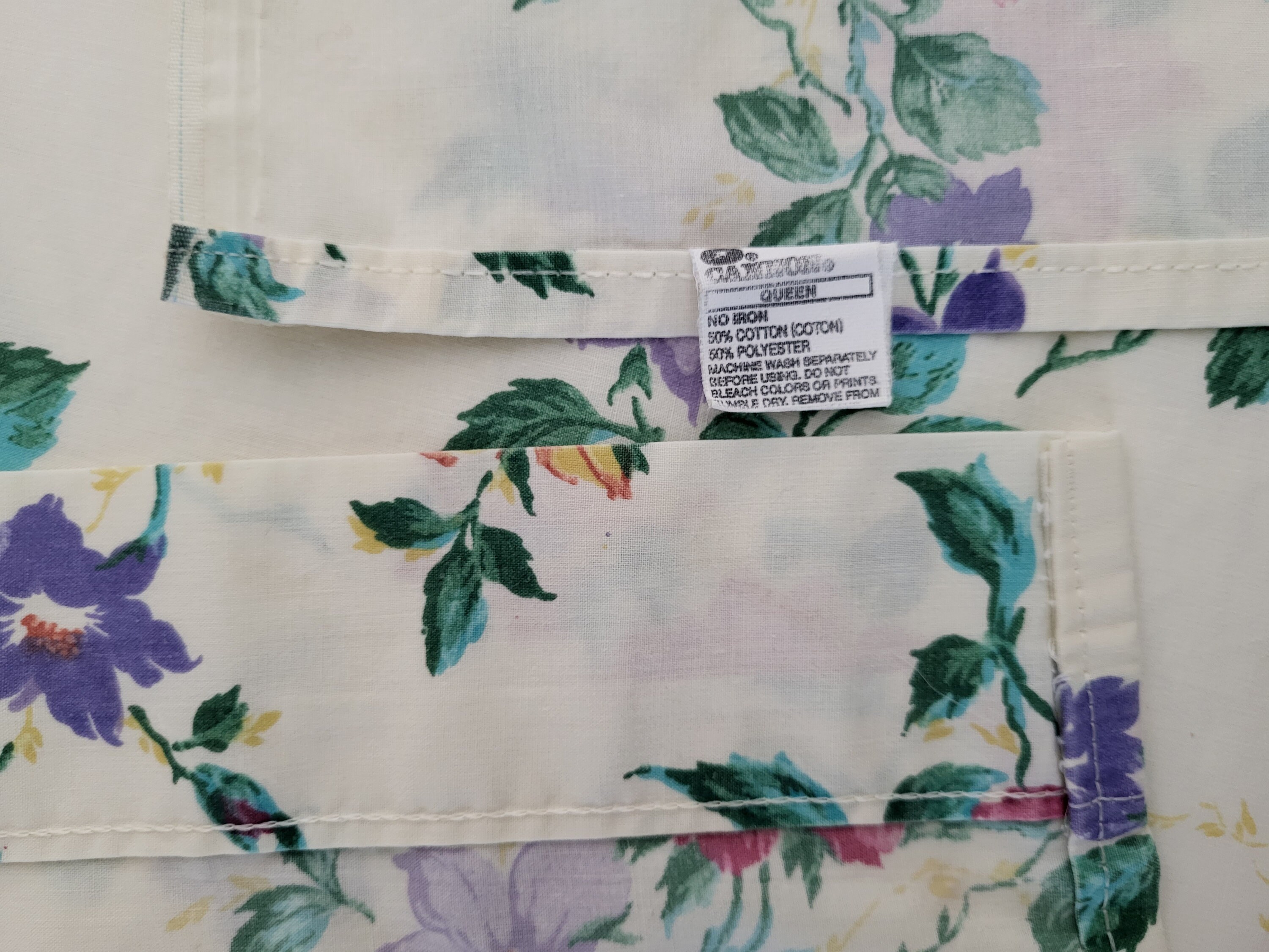 VINTAGE QUEEN SHEET Queen Flower Sheet Flat Sheet Floral Flat Etsy