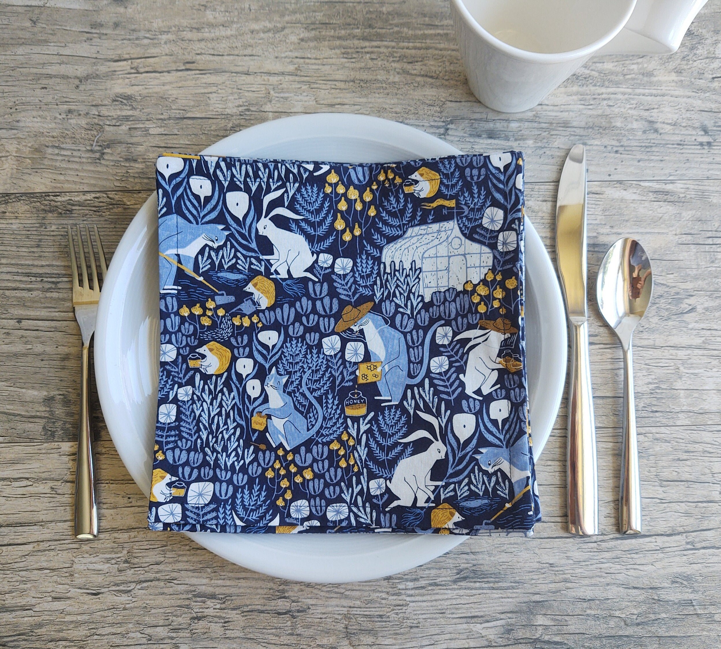 FLORAL CLOTH NAPKINS 6 Modern Cloth Napkins English Garden Etsy