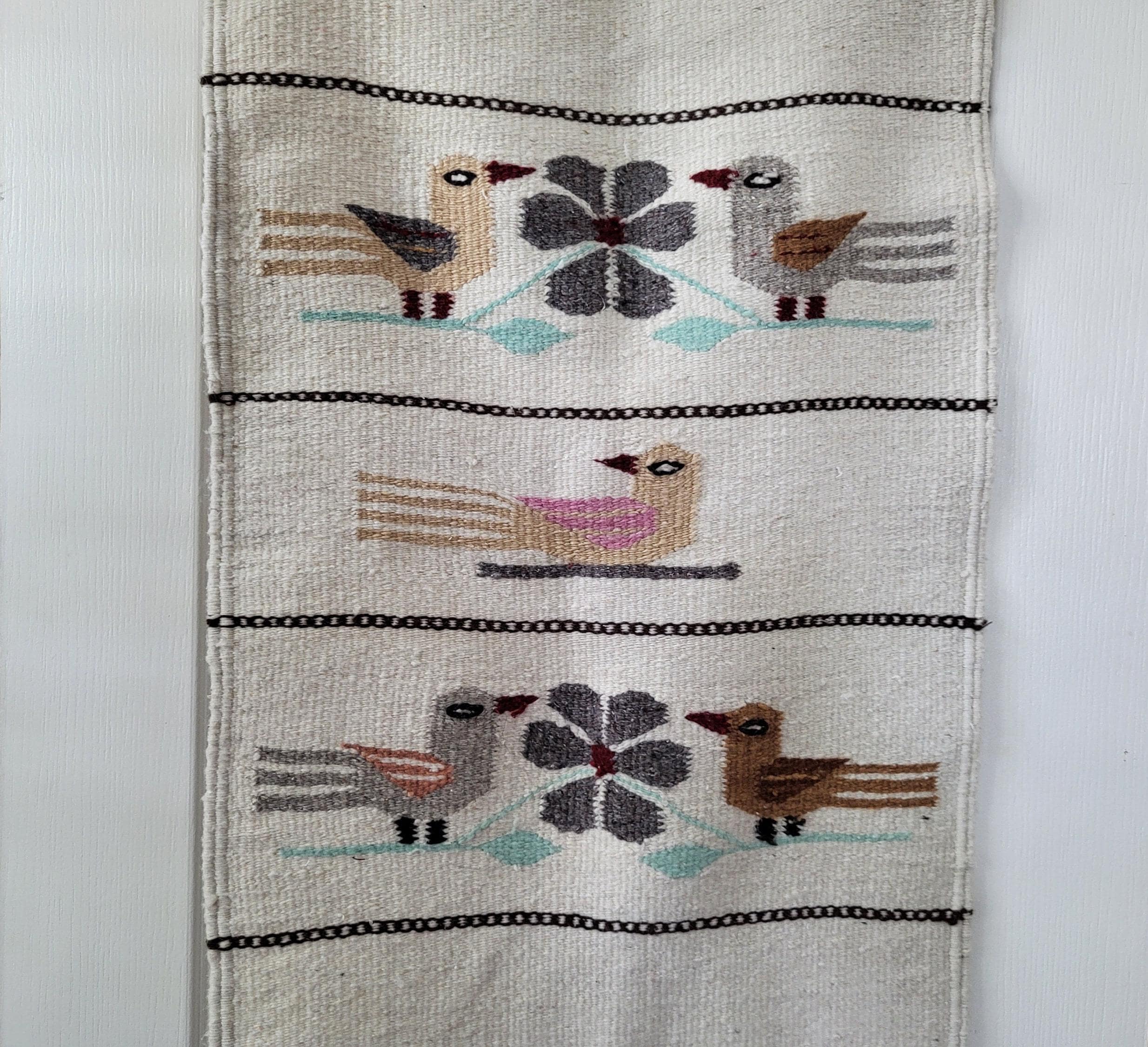 Tenture Murale En Laine Tissée Main - Oaxaca Mexique - 100% Laine - Vintage 90's