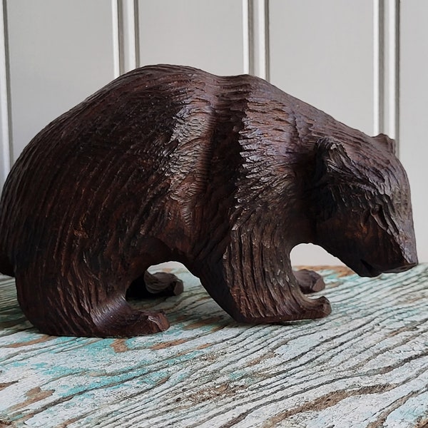 BEAR CARVING Grizzly Bear Carving Carved Bear Figure