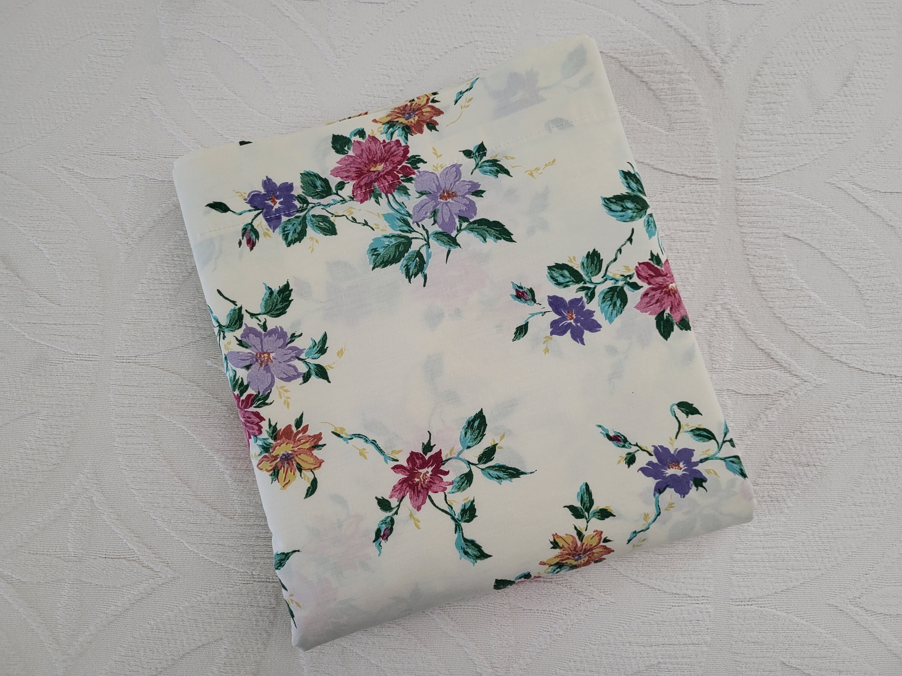 VINTAGE QUEEN SHEET Queen Flower Sheet Flat Sheet Floral Flat Etsy