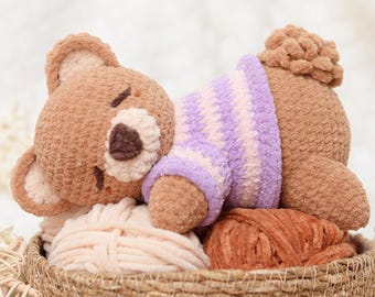 CROCHET PATTERN Sleeping Bear crochet amigurumi DIY
