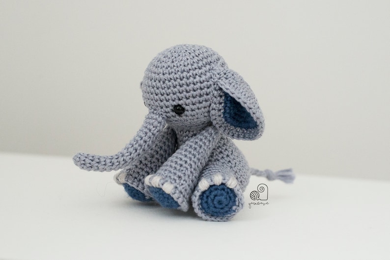 CROCHET PATTERN Joe the Elephant crochet amigurumi stuffed safari animal plush toy / Handmade gift image 4