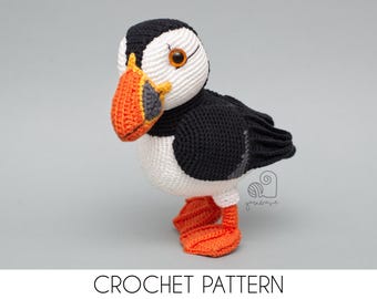 CROCHET PATTERN Peppe the Puffin crochet amigurumi stuffed animal plush toy / Handmade gift