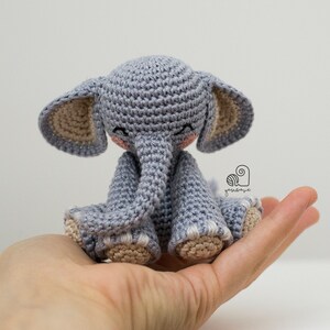 CROCHET PATTERN Joe the Elephant crochet amigurumi stuffed safari animal plush toy / Handmade gift image 6