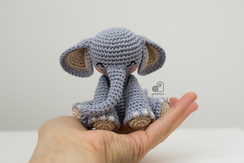 CROCHET PATTERN Joe the Elephant crochet amigurumi stuffed safari animal plush toy / Handmade gift image 6