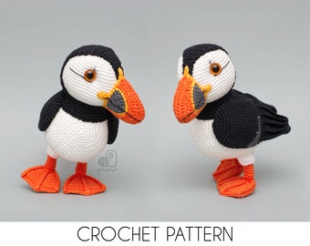 CROCHET PATTERN Peppe the Puffin crochet amigurumi stuffed animal plush toy / Handmade gift