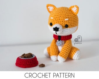 CROCHET PATTERN Nino the Dog crochet amigurumi stuffed puppy doge shiba inu animal plush toy / Handmade gift
