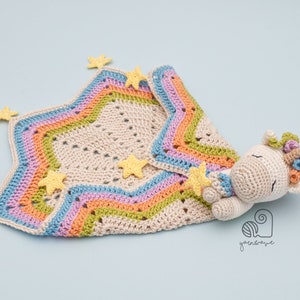 CROCHET PATTERN Celeste the Unicorn crochet amigurumi lovey security comfort blanket / Handmade baby shower newborn gift image 3