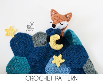 CROCHET PATTERN Lucy the Fox crochet amigurumi fox lovey security comfort blanket / Handmade baby shower newborn gift