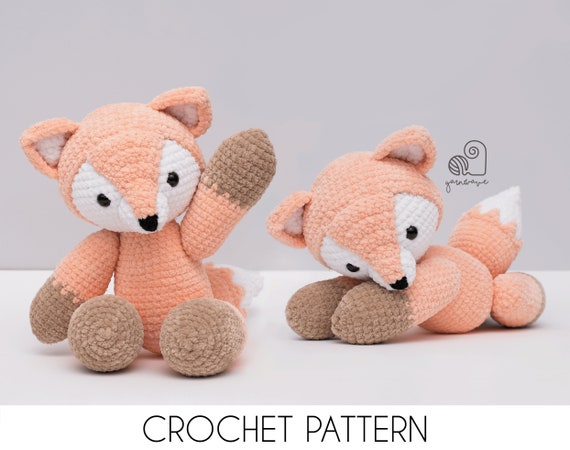 fox crochet plush toys forest animal baby gift toys stuffed