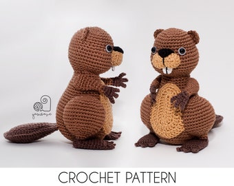 CROCHET PATTERN Barkley the Beaver crochet amigurumi stuffed animal plush toy / Handmade gift