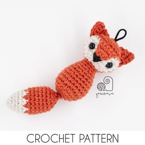 CROCHET PATTERN Fox Keychain Ornament crochet amigurumi stuffed animal plush toy / Handmade gift