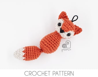 CROCHET PATTERN Fox Keychain Ornament crochet amigurumi stuffed animal plush toy / Handmade gift