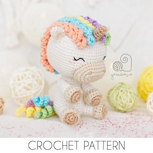 CROCHET PATTERN Celeste the Unicorn crochet amigurumi stuffed plush toy / Handmade gift