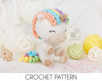 CROCHET PATTERN Celeste the Unicorn crochet amigurumi stuffed plush toy / Handmade gift