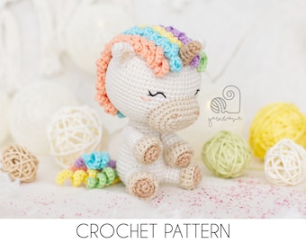 Crochet Unicorn Amigurumi Pattern, Celeste Plush Toy (PDF Pattern)