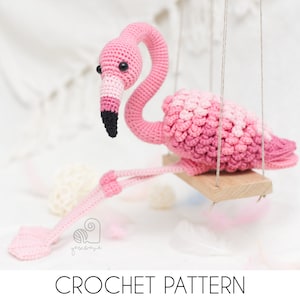 CROCHET PATTERN Floyd the Flamingo crochet amigurumi stuffed animal bird plush toy / Handmade gift